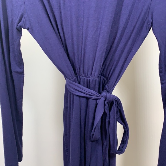 FRAICHE BY J Faux Wrap Tie Dress Blue Size Small - Picture 9 of 12